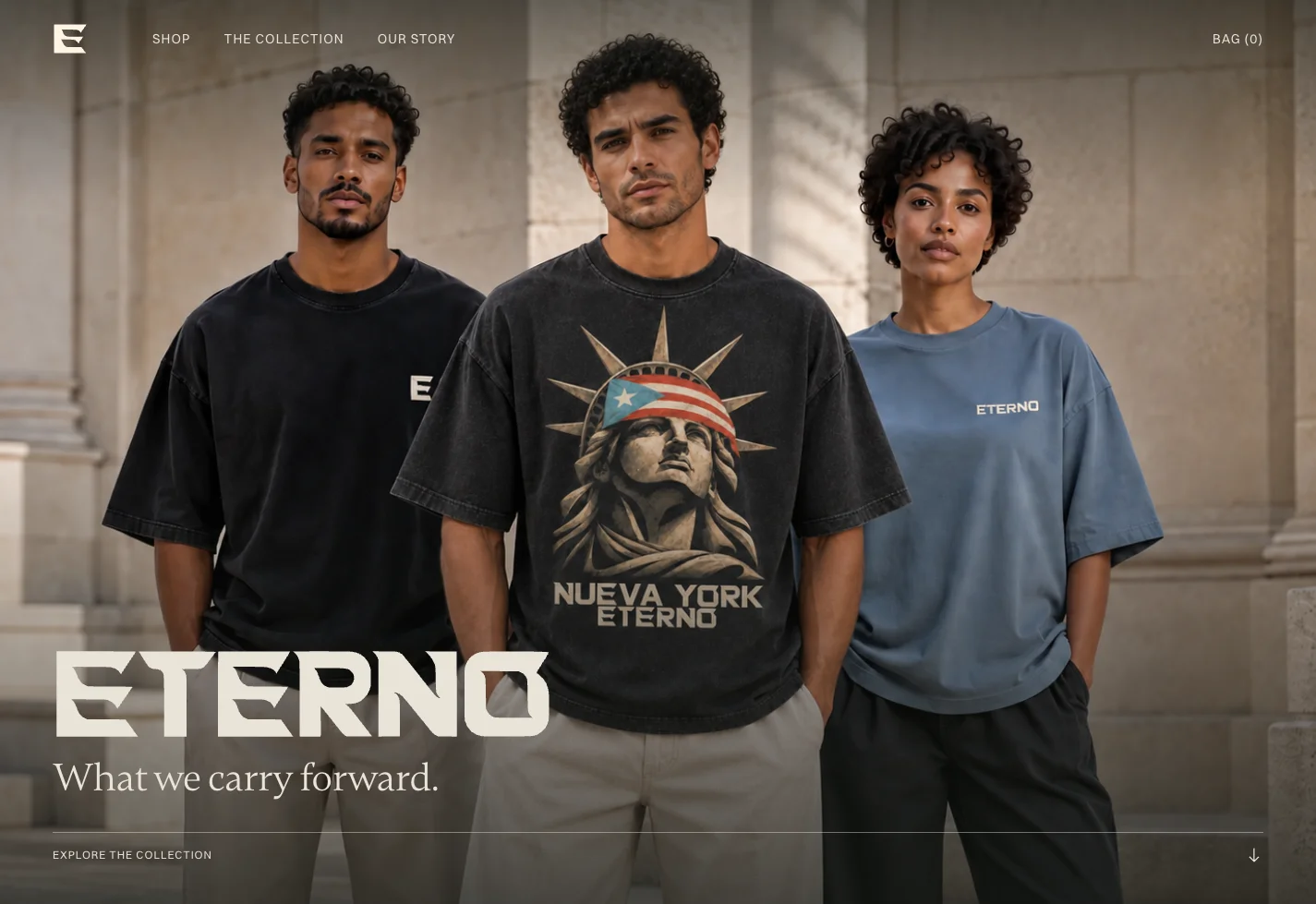 ETERNO website designed by Studio Legado