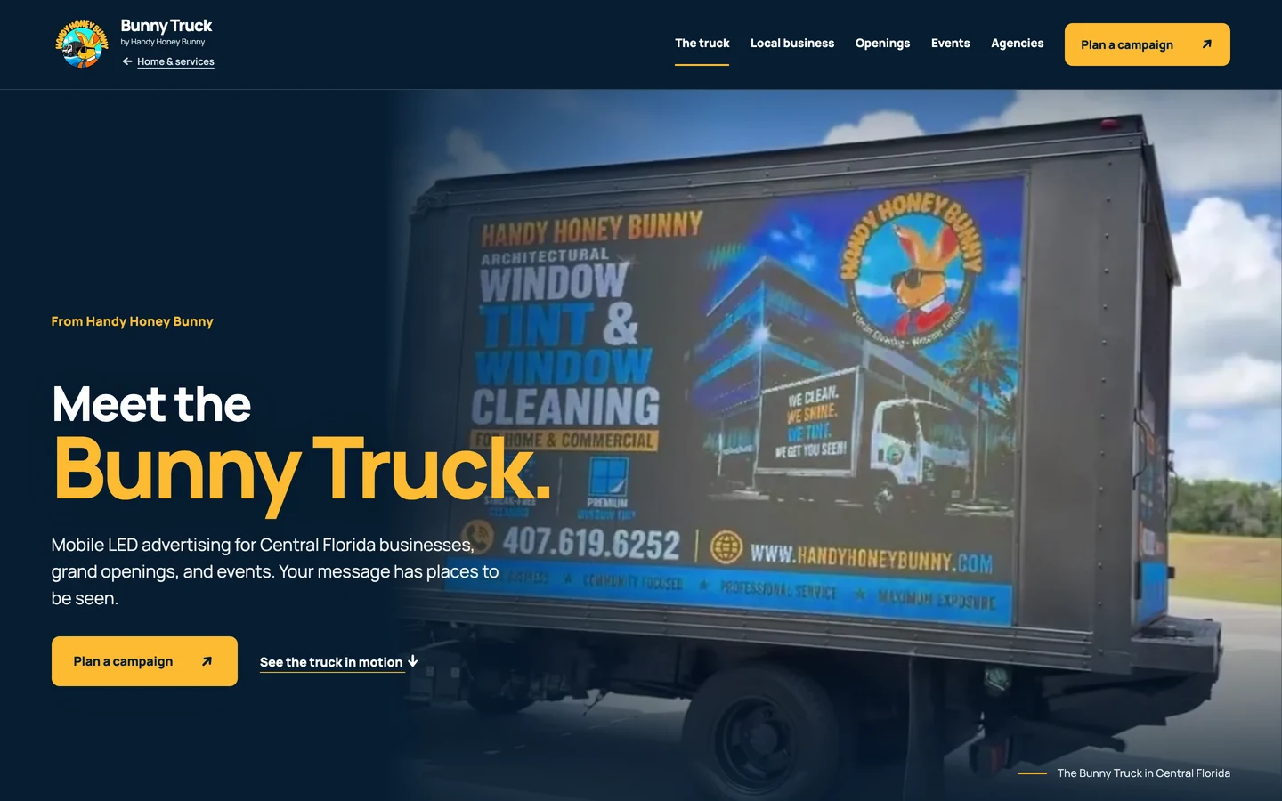 Redesigned Bunny Truck page