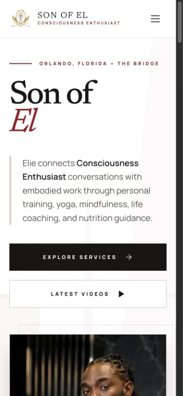 Son of El phone website design
