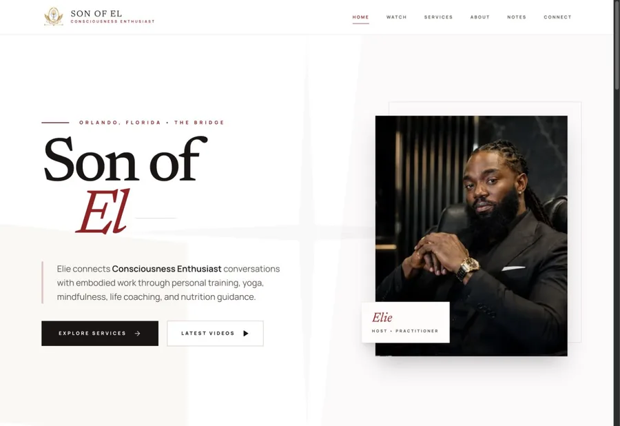 Son of El website design